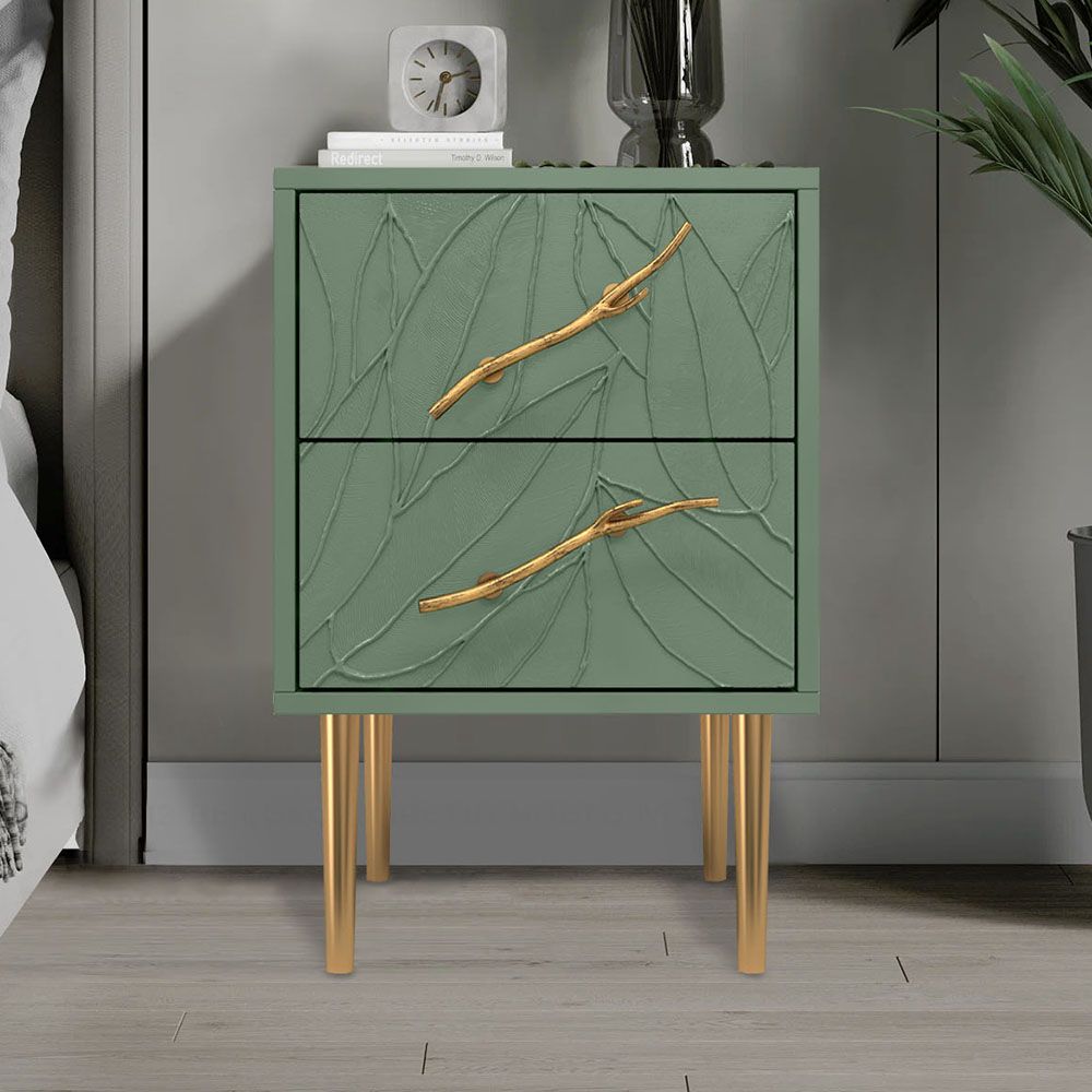 Тумба Арт Колор leaves Стайл Голд Зеленый нефрит
