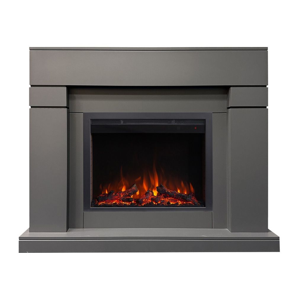 Электрокамин RealFlame Lindelse 25,5/26 GR серый c очагом Saphir 25,5