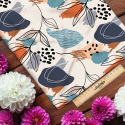 Ткань интерлок цветочный контур