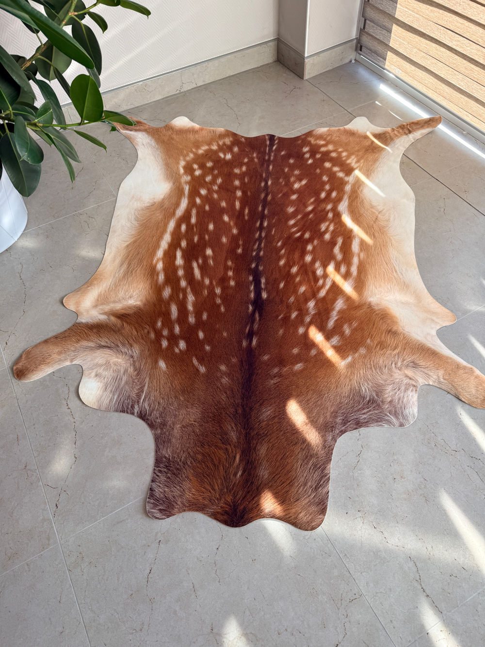 Коровья шкура на пол искусственная без ворса. 190 х 155 см
