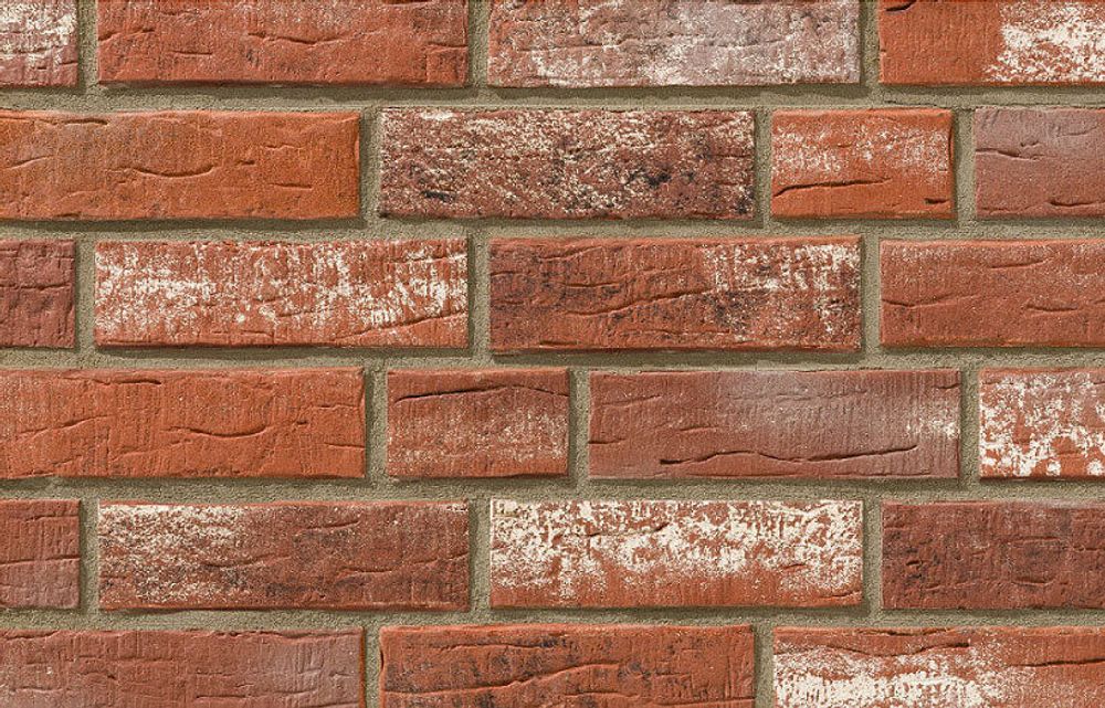 Stroeher - 374 shabbyrot, Steinlinge, состаренная поверхность, ручная формовка, 240x71x14 - Клинкерная плитка для фасада и внутренней отделки