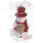 Ёлочная игрушка «Сияющий снеговик» 6*5,5*12 см, красный