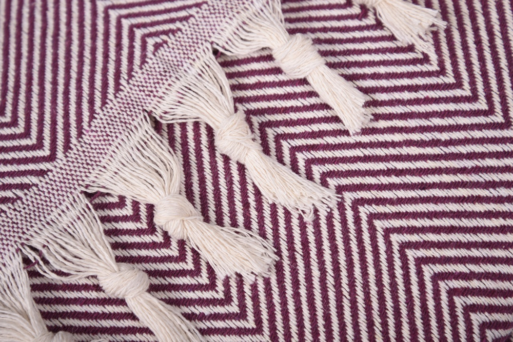 Плед-покрывало из хлопка "Venera", Ёлочка, цвет Фиолетовый