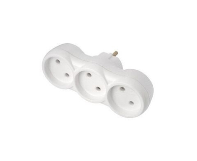 Разветвитель электрический (тройник) Bylectrica 3 розетки, 16А, белый, линейный РВ16-376