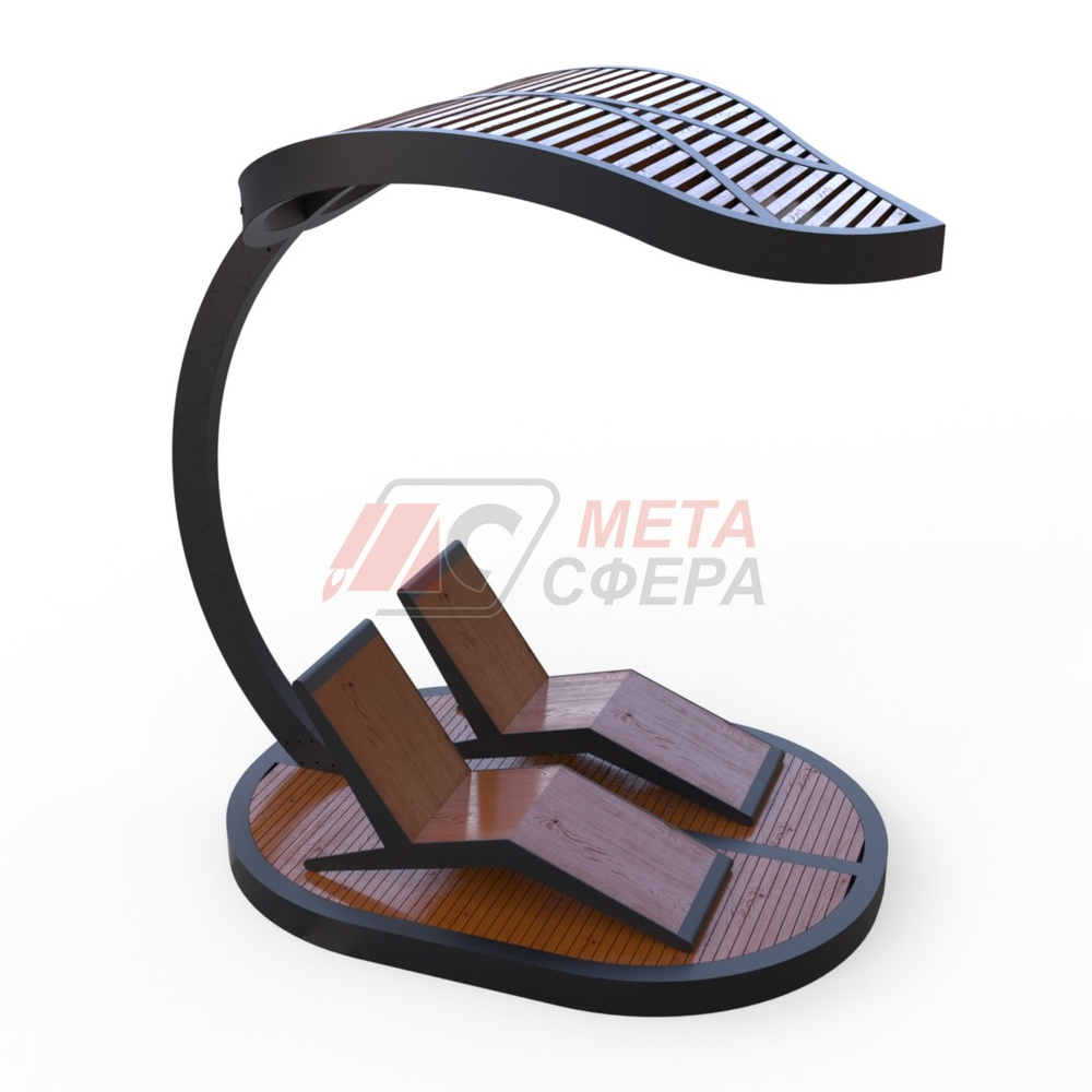 Пергола Лист с шезлонгами