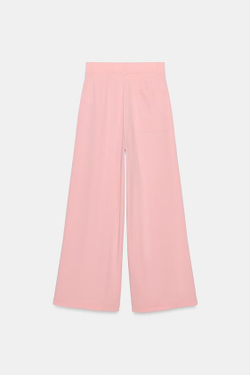 ZARA БРЮКИ С ЗАЩИПАМИ, МЯГКИЙ РОЗОВЫЙ