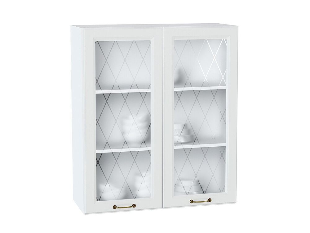 Шкаф верхний с 2-мя остекленными дверцами Ницца