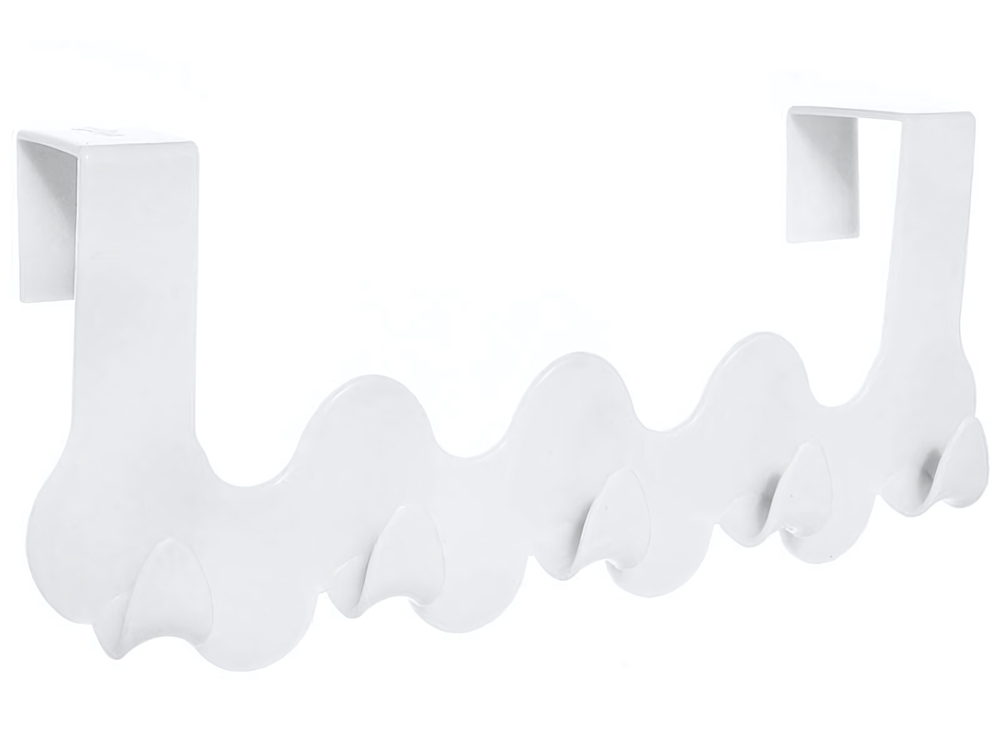 Вешалка навесная на дверь 5 крючков NOMI (снежно-белый)