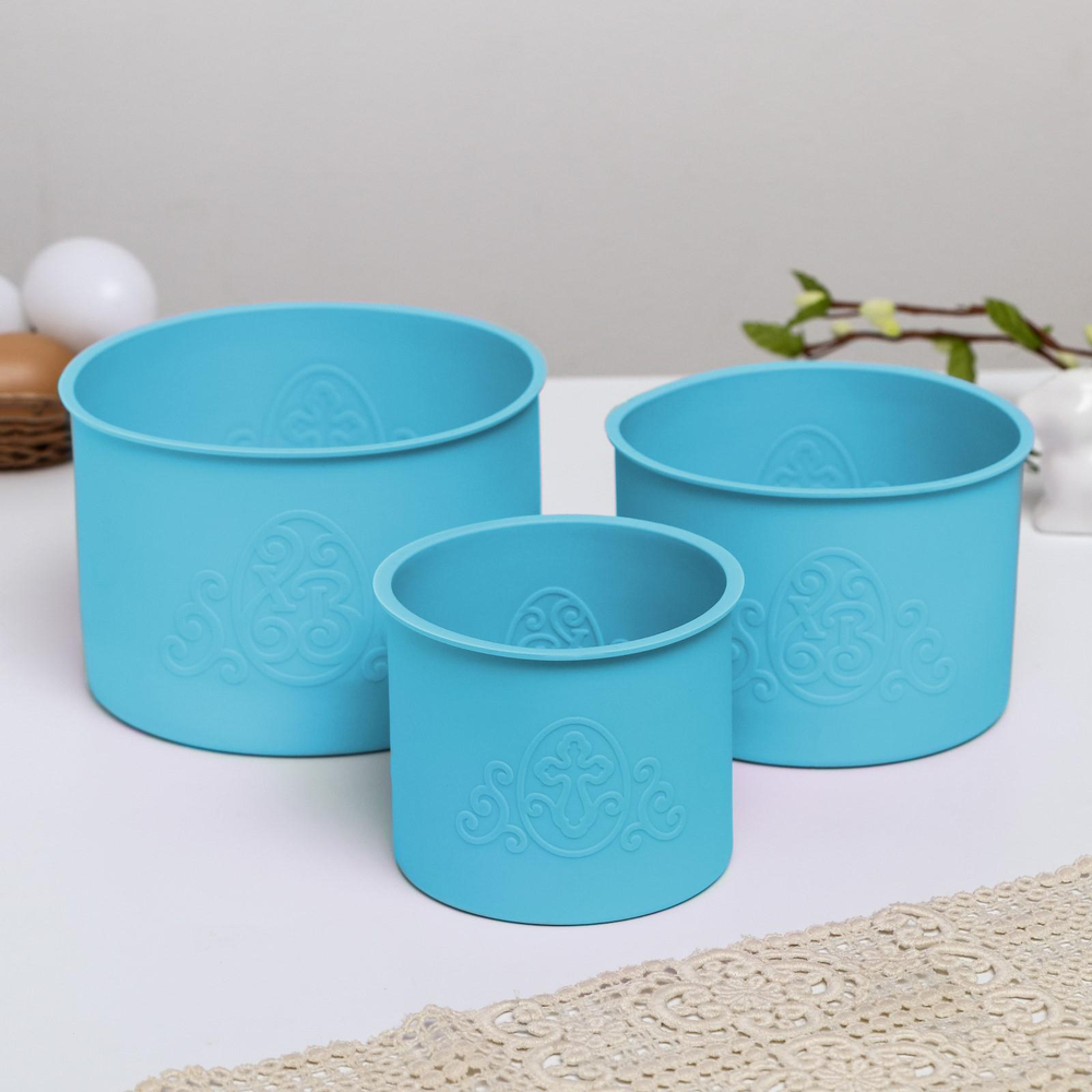 Набор силиконовых форм для выпечки «ХВ», МИКС, 3 шт