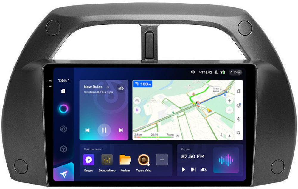 Магнитола для Toyota RAV4 2 2000-2003 - Teyes CC3-2K монитор 9.5" 2K QLED на Android 10, ТОП процессор, CarPlay, 4G SIM-слот