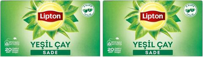 Lipton «Саде» — зеленый чай в пакетиках с фильтром для чашки, 20 шт. в 2 упаковках, 30 г - Lipron