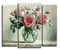 Модульная картина "Розы в стеклянной вазе"