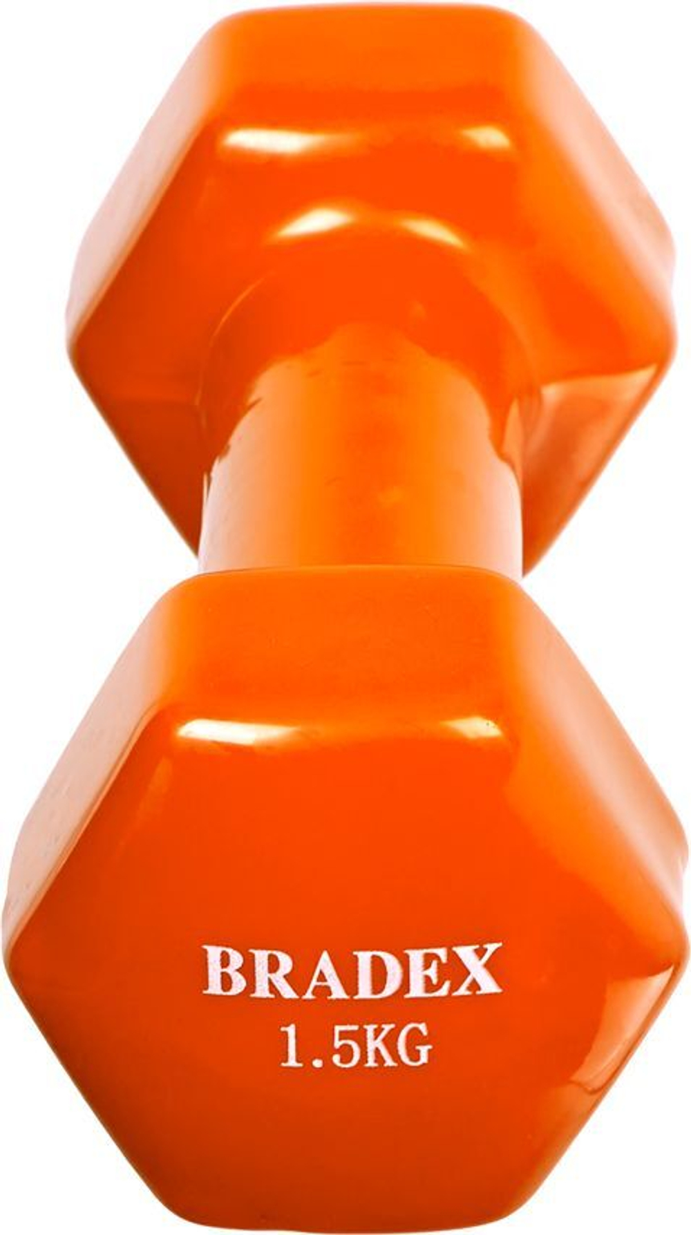 Набор гантелей обрезиненных по 1,5 кг, оранжевые, 2шт