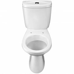 Унитаз SANTEK АНИМО компакт, выпуск косой (слив 2-реж., дюропласт) с сиденьем и бачком