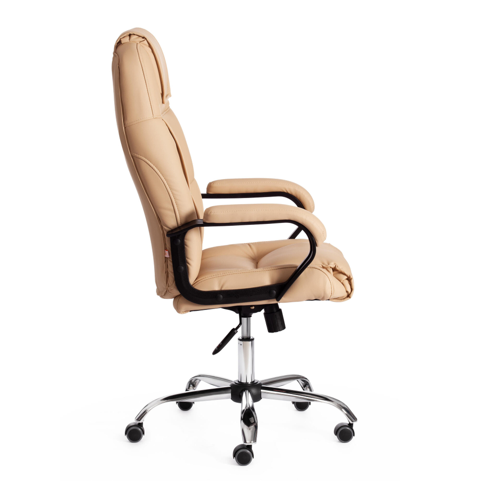 Кресло BERGAMO хром (22) кож/зам, бежевый, 36-34