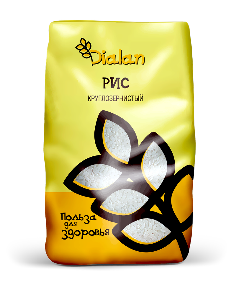 Рис круглозернистый 800 гр Dialan