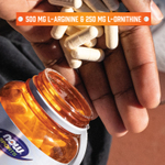 NOW Foods, Sports, аргинин и орнитин, 250 растительных капсул
