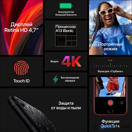 Apple iPhone SE 2020 256GB Black (Чёрный) MHGW3 EU (новая комплектация)