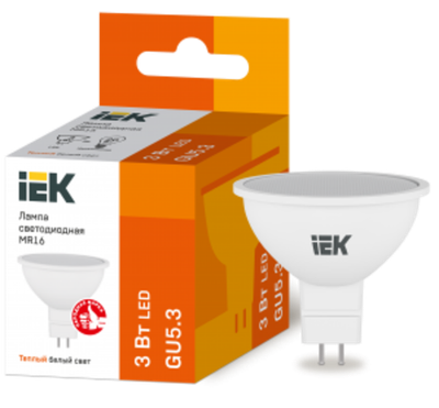 Лампа LED MR16 софит 3Вт 230В 3000К GU5.3 IEK
