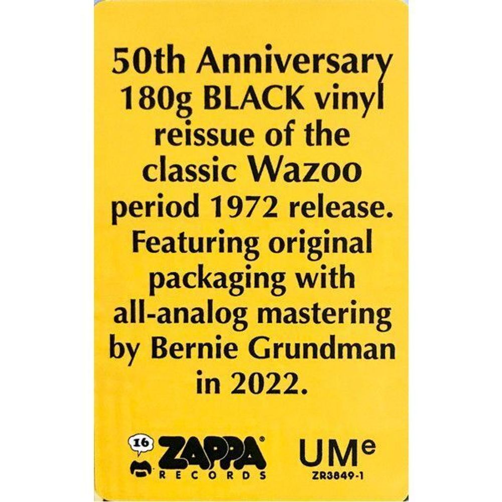 Frank Zappa. The Grand Wazoo (50th Anniversary Edition, 180g) (LP) Фрэнк Заппа
