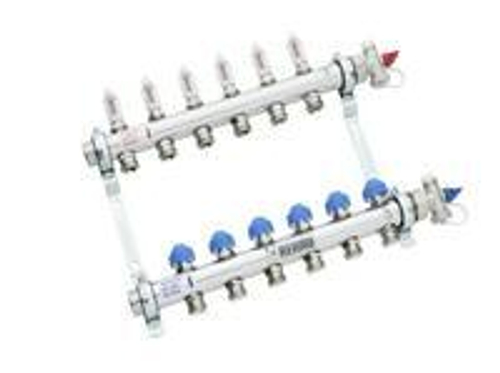 Коллектор REHAU распределительный HKV-D 1quot;х3/4quot;ЕК 2 вых. нерж. сталь с расходомерами