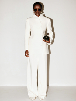 Жакет длинный с воротником стойкой