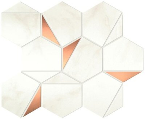 Мозаика ATLAS CONCORDE MARVEL SHINE Calacatta Delicato Gold Hex Shiny 25,1x29 A4WT