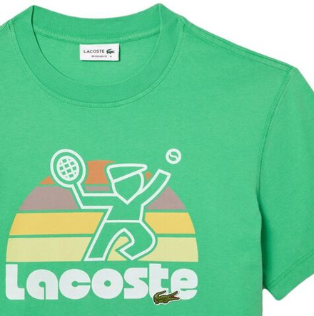 Теннисная футболка Lacoste Washed Effect Tennis Print T-Shirt - green