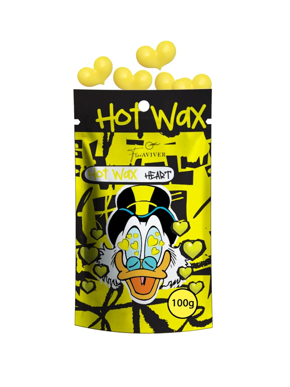 Воск FreiAVIVER для депиляции бровей и лица Hot Wax 100g (жёлтые сердечки)