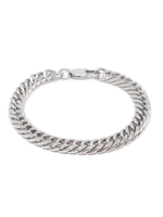 Мужской браслет из стали, двойное панцирное плетение