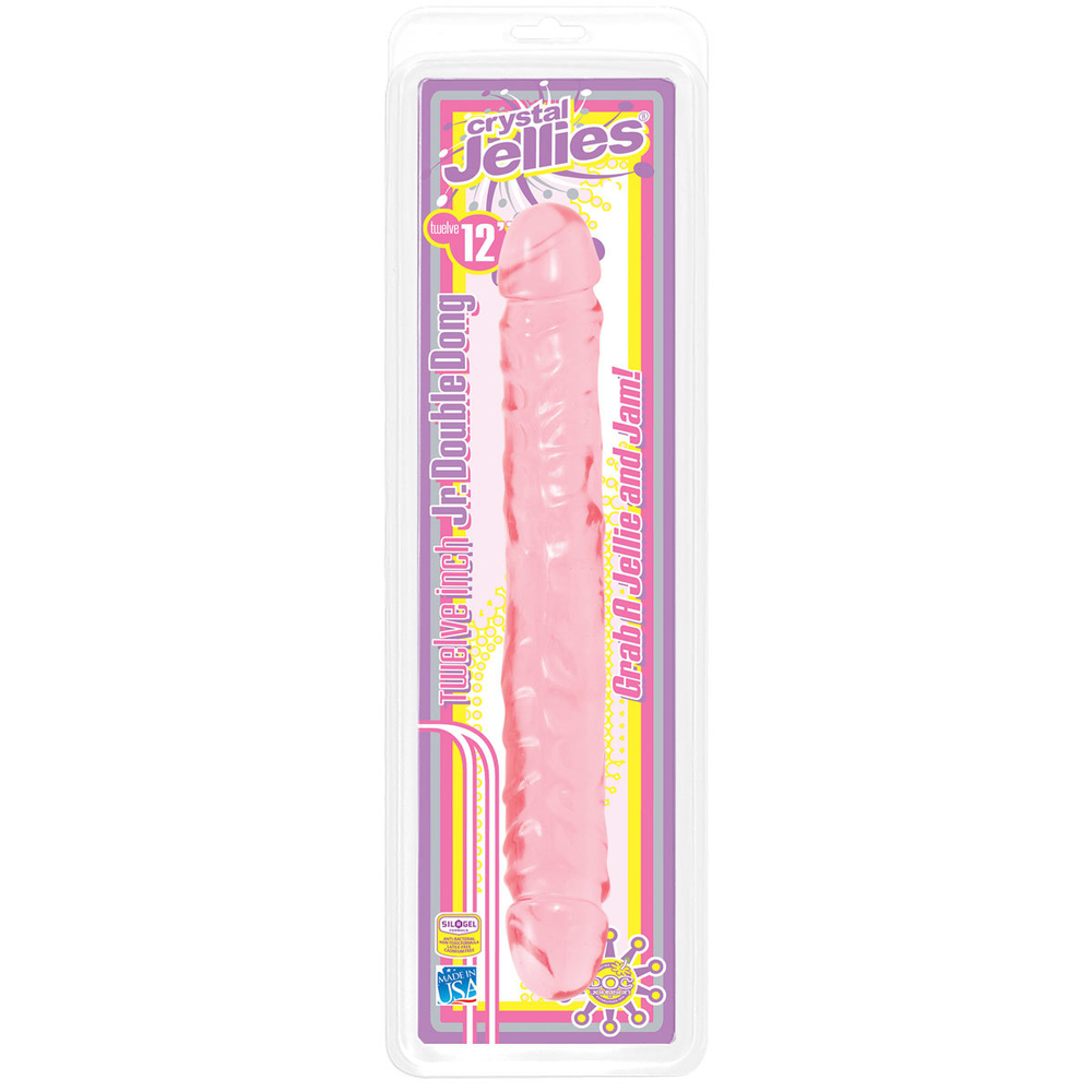 Двухсторонний гелевый фаллоимитатор Crystal Jellies 12" Jr. Double Dong - 30,5 см.