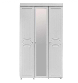 Шкаф 3-х дверный с 1-м зеркалом Монако МН-54 белое дерево