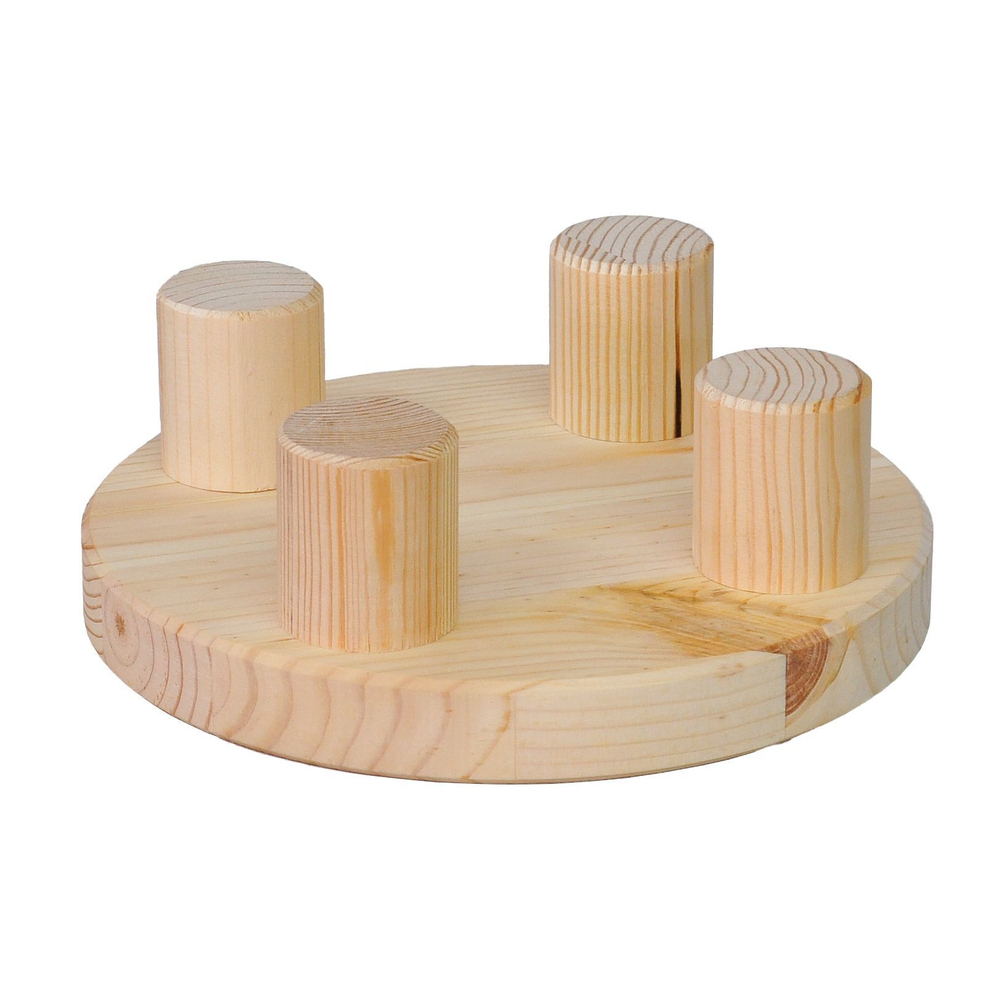 Круглый поднос из массива сосны для сервировки