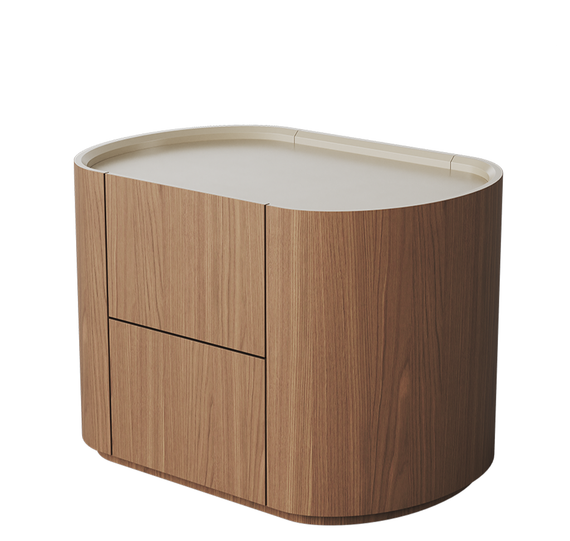 Тумба прикроватная Lagom 2 ящика ширина 60 см (натуральный дуб, молочный)