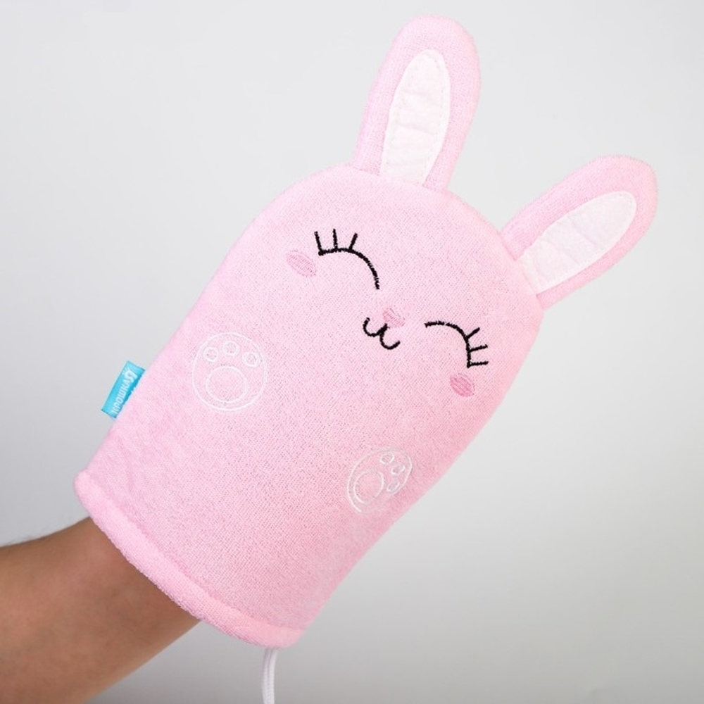 Мочалка детская для купания «Зайка», варежка, из махры 3612500