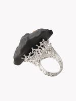 Кольцо Гибискус XL, серый фарфор