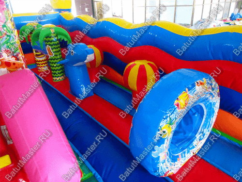 Коммерческий надувной батут "Приключения на море" 6*5*2,8 м