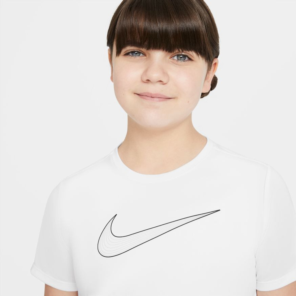 Футболка для девочки теннисная Nike Dri-Fit One SS Top GX G - белый