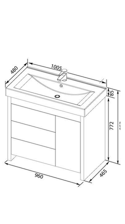 Тумба с раковиной Aquanet Тиана 100 светлый дуб