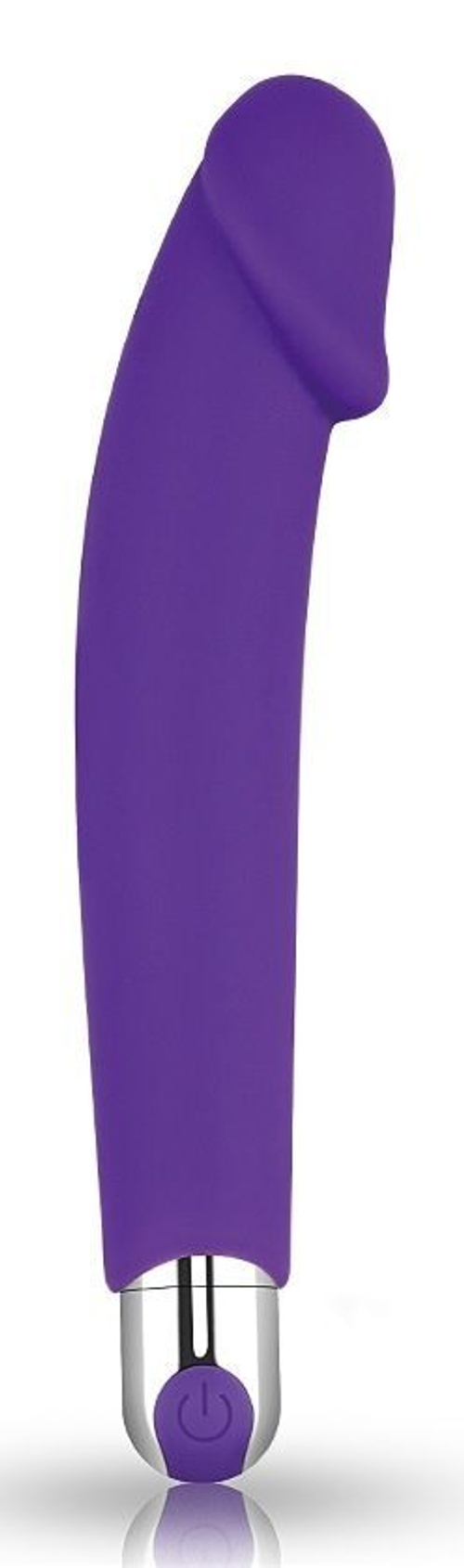 Фиолетовый вибратор Rechargeable IJOY Silicone Dildo - 16,5 см.