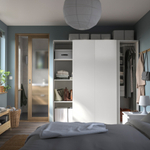 Шкаф-купе PAX HASVIC двухдверный с 3 полками с 1 штангой (белый)  220*60*260