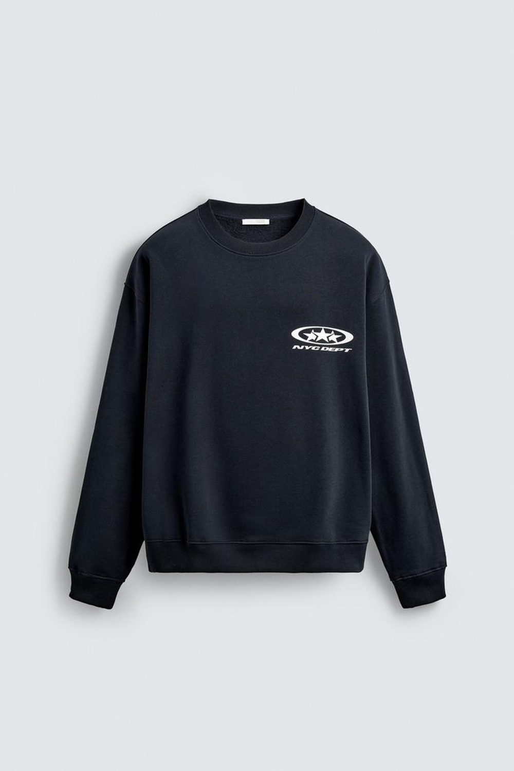 ZARA ТОЛСТОВКА С КОМБИНИРОВАННЫМ ПРИНТОМ, СИНИЙ