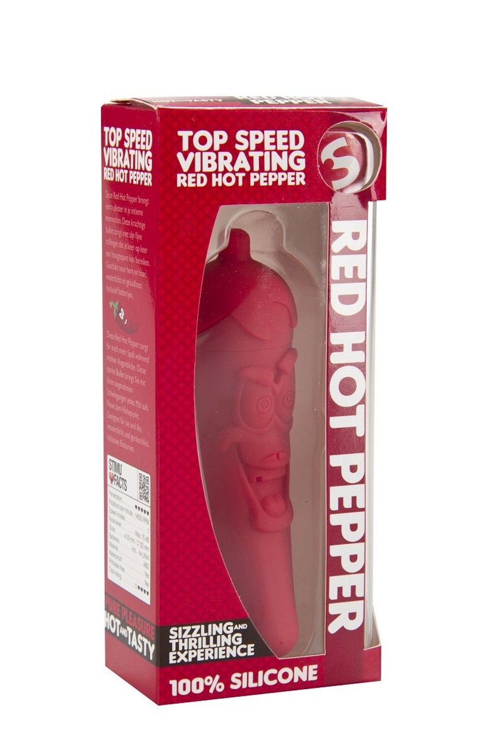 Красный мини-вибратор в виде перчика Red Hot Pepper (Цвет: красный)