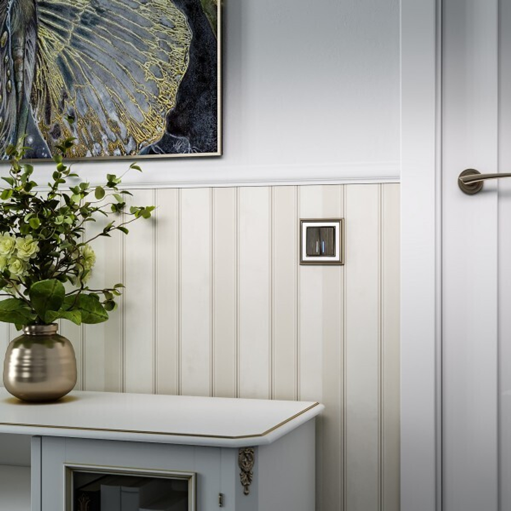 Набор клавиш для выключателя двухклавишного с подсветкой (бронзовый)