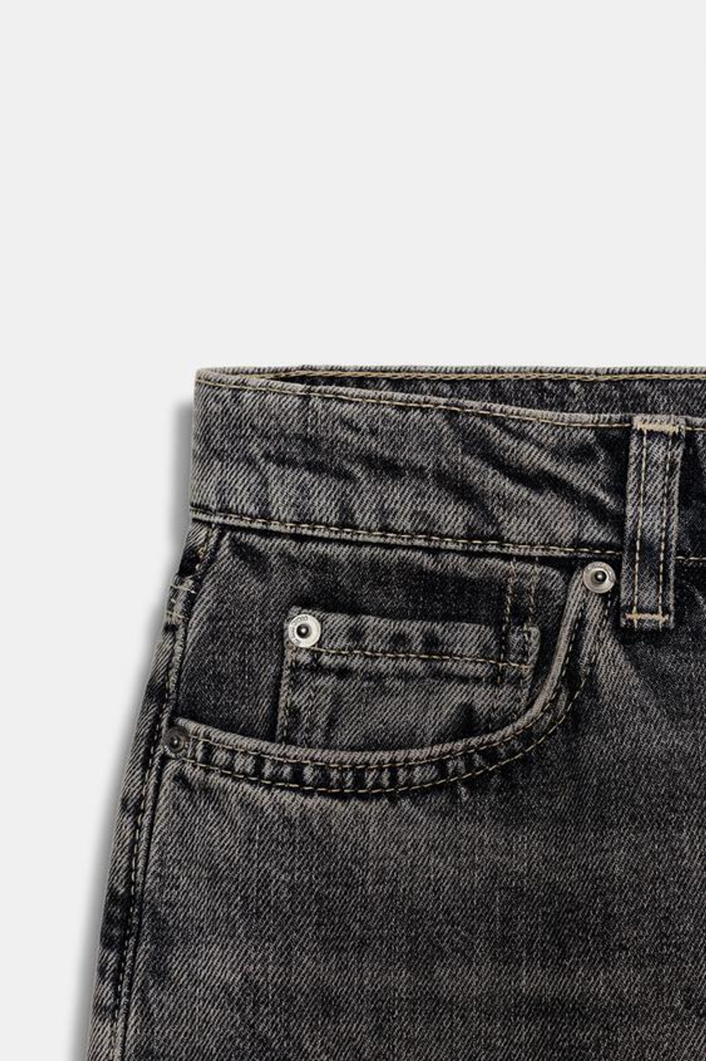 ZARA ДЖИНСЫ ZW COLLECTION ПРЯМОГО КРОЯ С ВЫСОКОЙ ПОСАДКОЙ, СЕРЫЙ