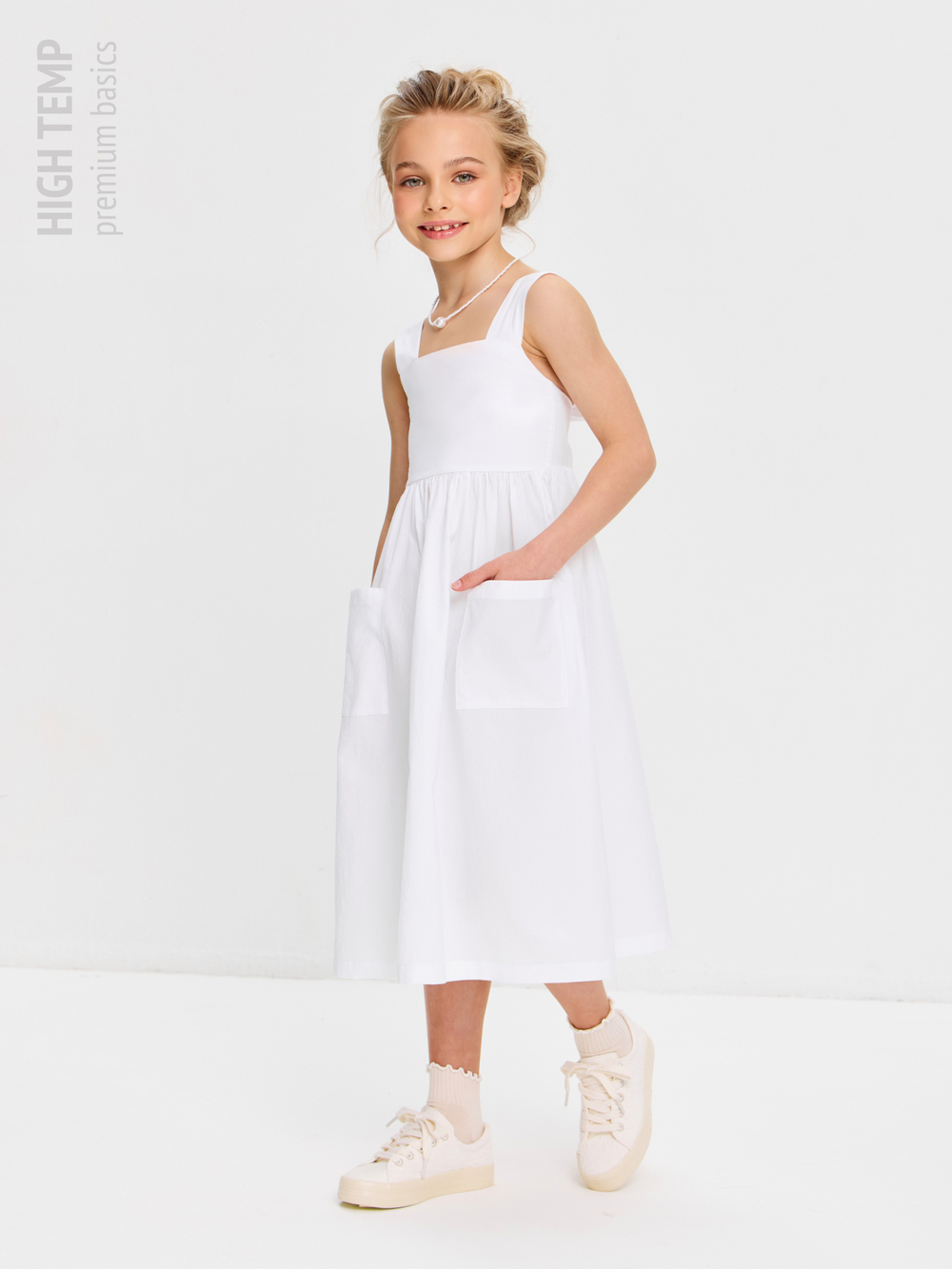 Сарафан из хлопка с бантом на спинке