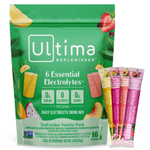 Ultima Replenisher, 6 Essential Electrolytes, Daily Electrolyte Drink Mix, Tea Fresher Variety Pack, 16 Stick Packs, 2 oz (56 g)
