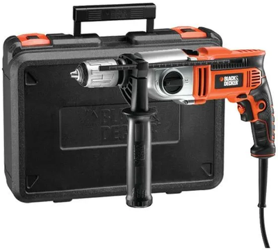 Ударная дрель BLACK+DECKER KR1102K, 1100 Вт, без аккумулятора