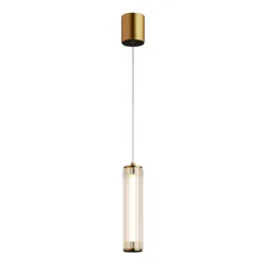 utsenka-SL6224.303.01 Светильник подвесной ST-Luce Латунь/Прозрачный LED 1*8W 4000K BAMBOO
