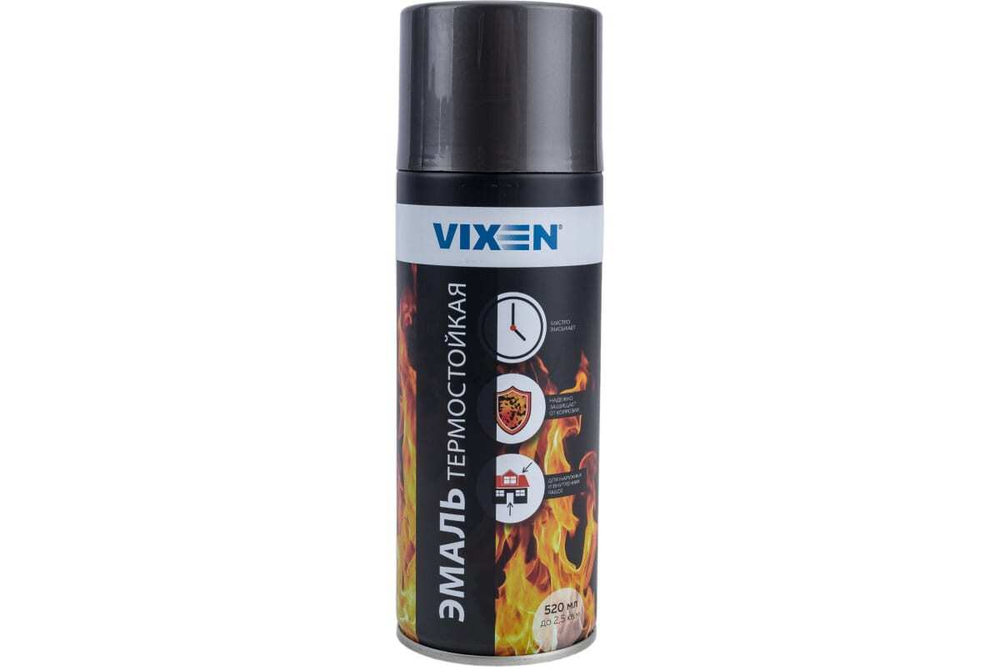 Эмаль термостойкая Vixen графит (520мл) аэрозоль